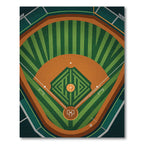 Geometric Green Baseball Field Arena Rug