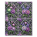 Purple Floral Lattice Garden Rug