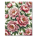 Elegant Blush Peony Flower Garden Rug