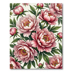 Elegant Blush Peony Flower Garden Rug