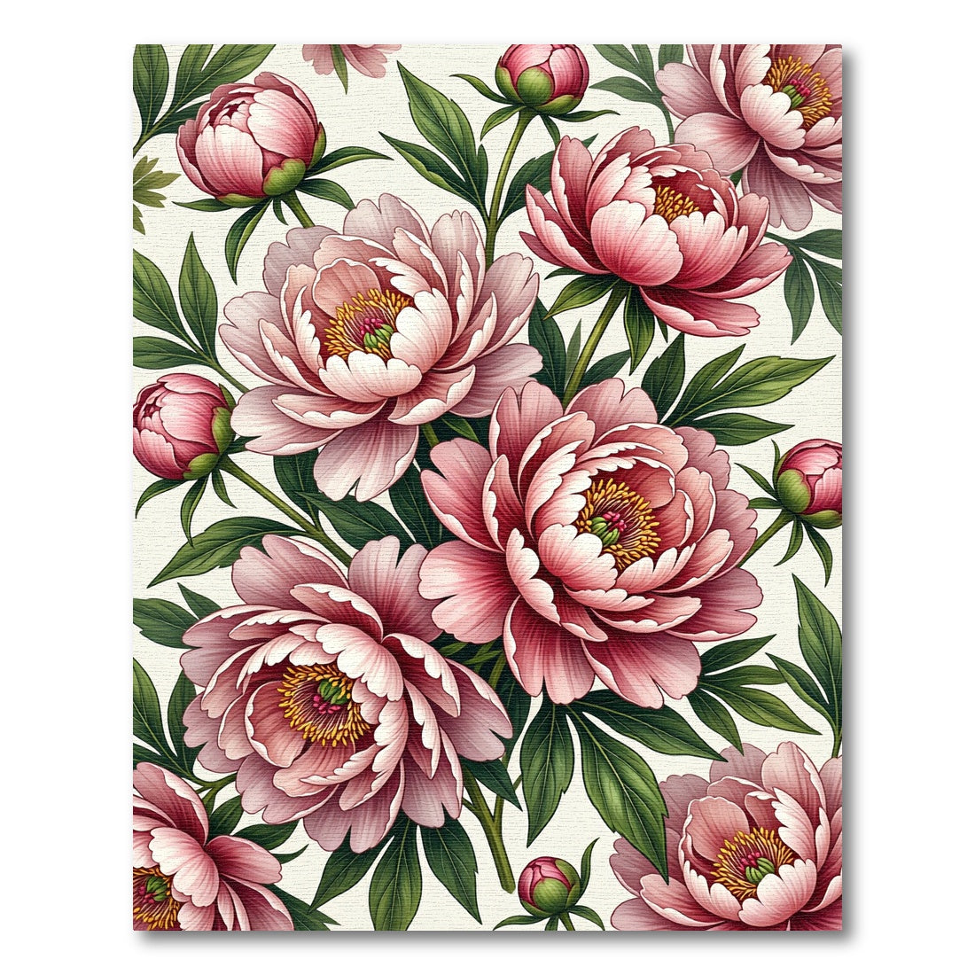 Elegant Blush Peony Flower Garden Rug