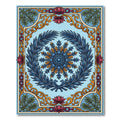 Blue Floral Medallion with Golden Filigree Rug