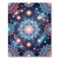 Cosmic Neon Floral Celestial Starry Mandala Rug