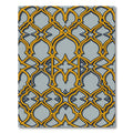 Ornate Gold Lattice Arabesque Rug