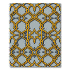 Ornate Gold Lattice Arabesque Rug