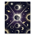 Celestial Sun Moon Lunar Gold Galaxy Rug