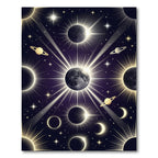 Celestial Sun Moon Lunar Gold Galaxy Rug