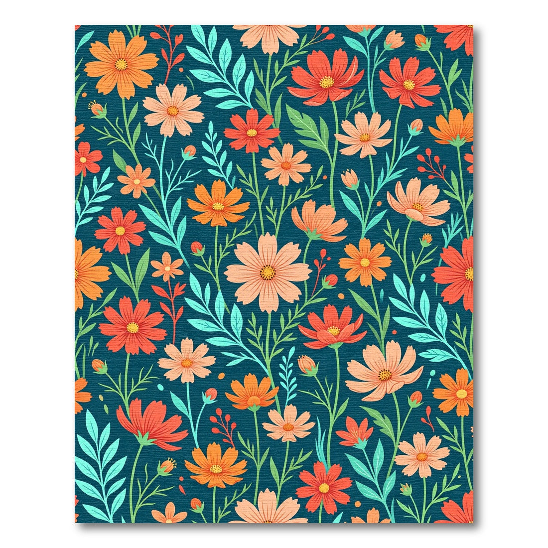 Coastal Sunrise Floral Scatter Rug