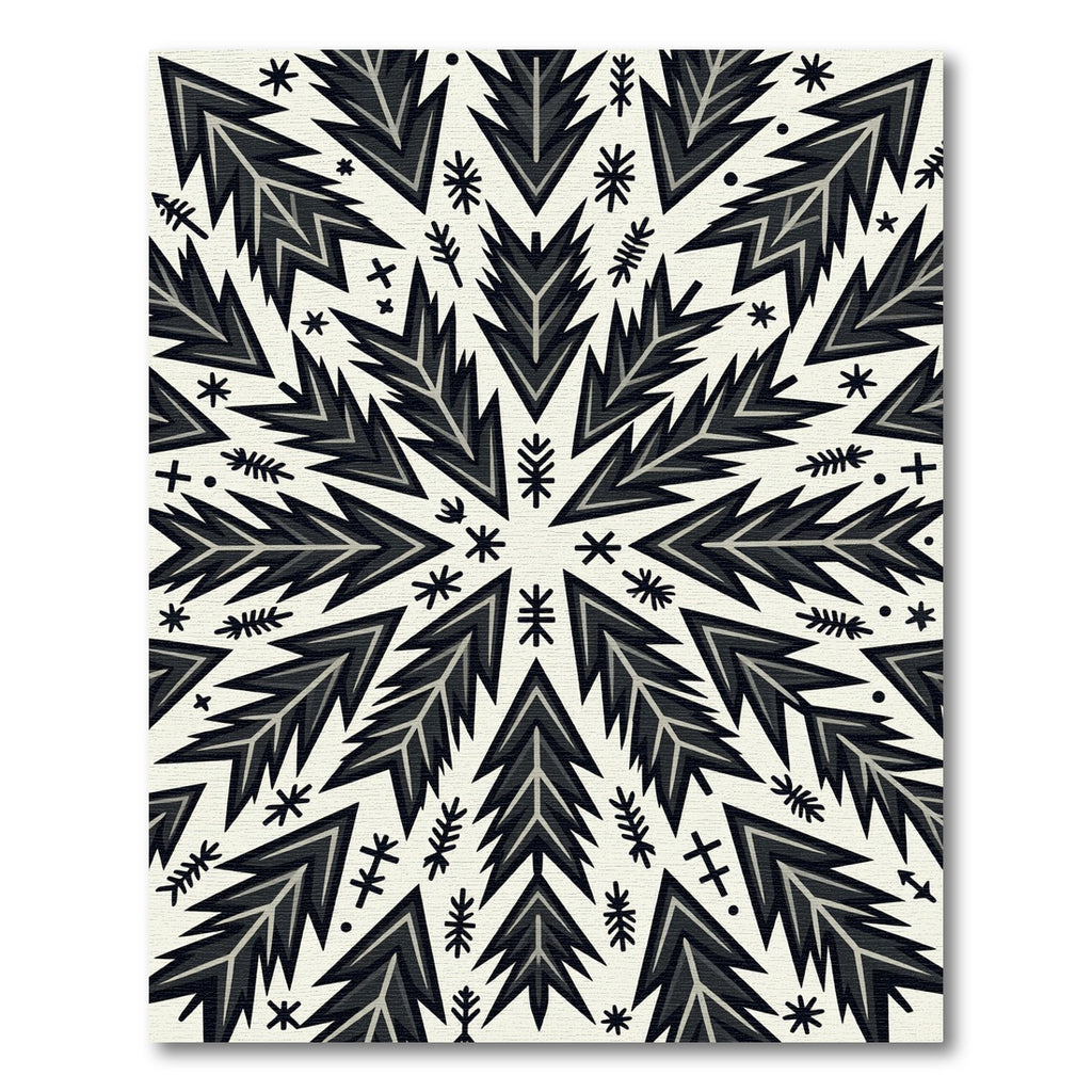Monochromatic Nordic Pine Forest Star Rug