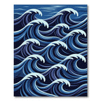 Deep Blue Ocean Waves Rug