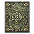 Dark Teal Floral Medallion Ornament Rug
