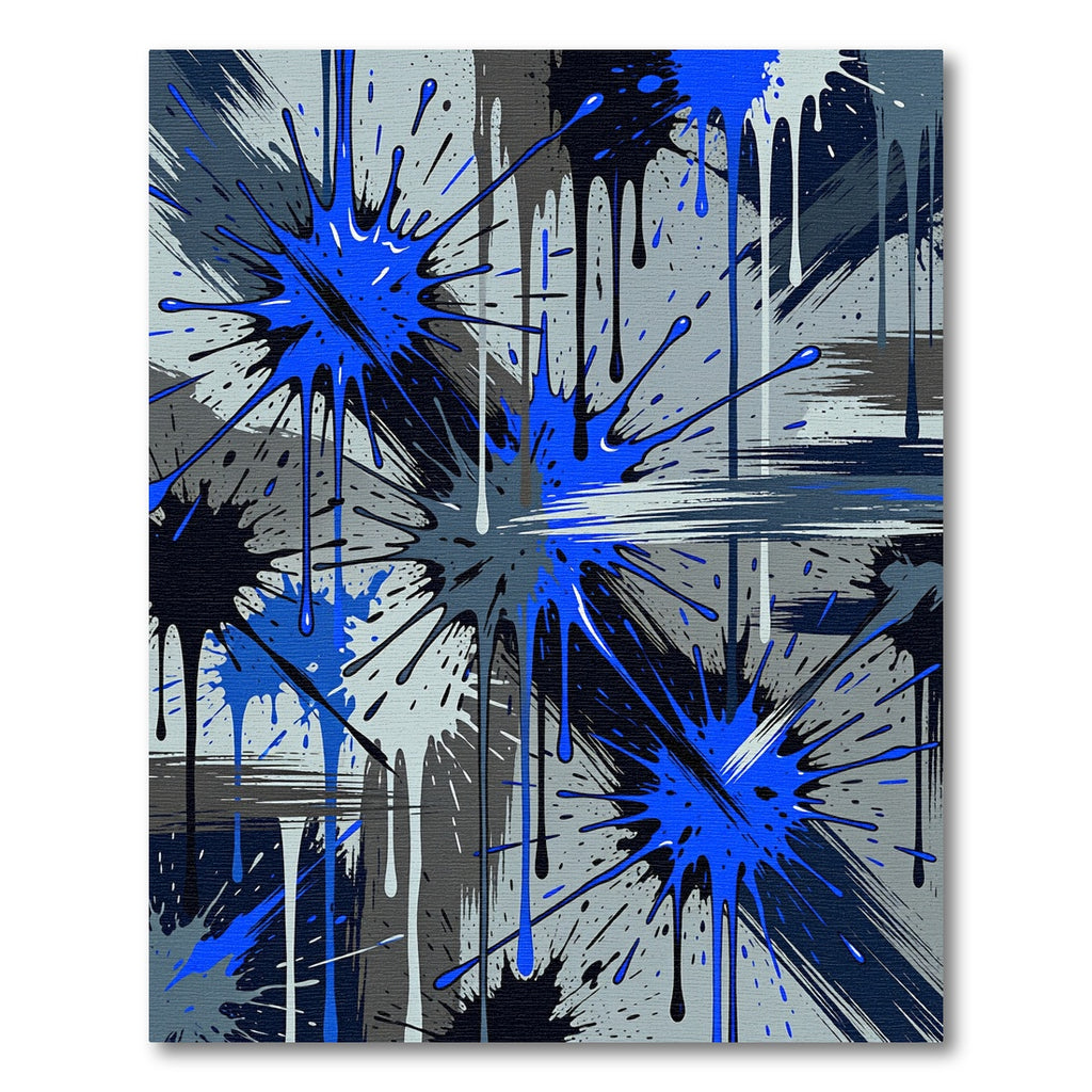 Dynamic Blue Splash Abstract Art Rug