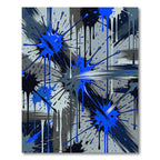 Dynamic Blue Splash Abstract Art Rug