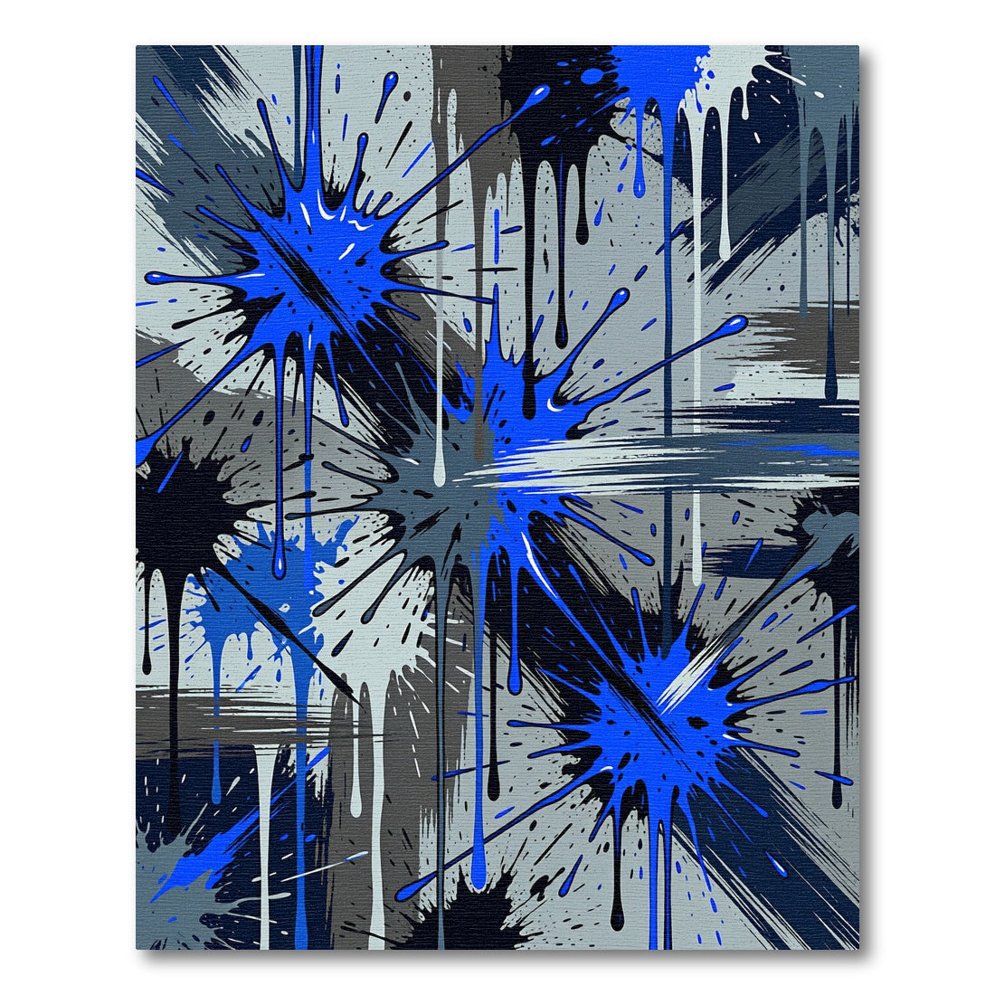 Dynamic Blue Splash Abstract Art Rug
