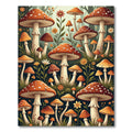 Whimsical Autumn Mushroom Forest Meadow Rug