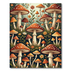 Whimsical Autumn Mushroom Forest Meadow Rug