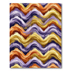 Golden Purple Abstract Wavy Swirls Rug