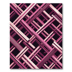 Modern Pink Interlocking Geometric Lattice Rug
