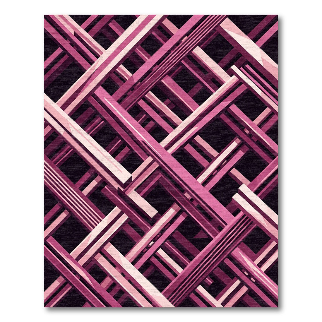 Modern Pink Interlocking Geometric Lattice Rug