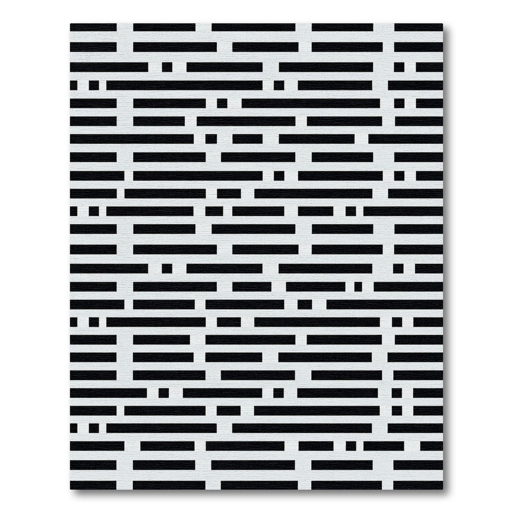 Black White Irregular Stripe Maze Rug