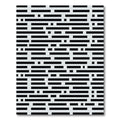 Black White Irregular Stripe Maze Rug