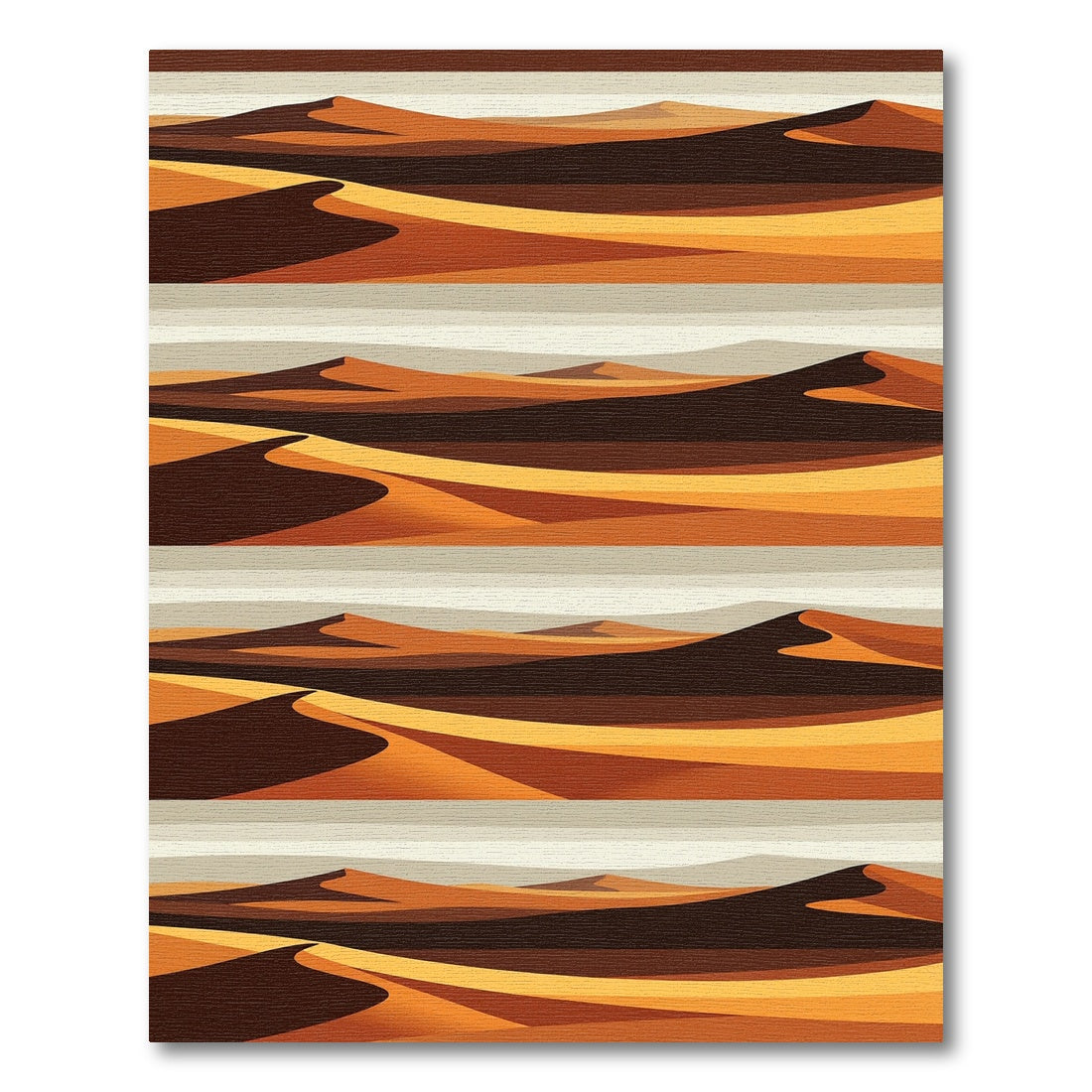 Minimalist Amber Desert Dune Horizon Rug