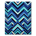 Bold Blue Geometric Chevron Rug