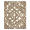 Intricate Beige Cream Interlocking Lattice Rug