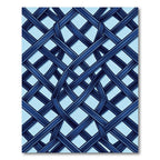 Modern Navy Blue Interwoven Lattice Rug