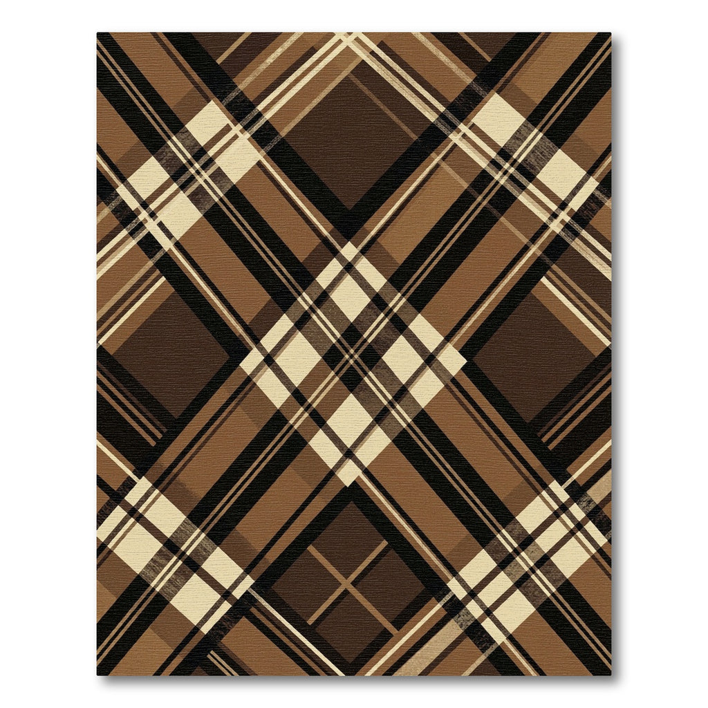 Brown Beige Black Plaid Lines Rug
