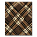 Brown Beige Black Plaid Lines Rug