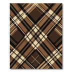 Brown Beige Black Plaid Lines Rug