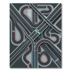 Modern Gray Expressway Intersection Graphic Rug