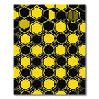 Modern Bold Yellow Black Hexagon Geometric Rug