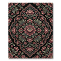 Ornate Dark Crimson Floral Medallion Rug