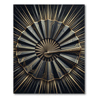 Black and Gold Art Deco Fan Rug