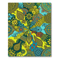 Vibrant Teal Yellow Paisley Patchwork Rug