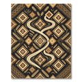 Earthy Gold Geometric Wheat Swirl Rug