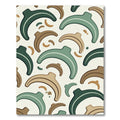 Sage and Taupe Abstract Crescent Moon Rug
