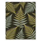 Lush Golden Fern Leaf Botanical Rug