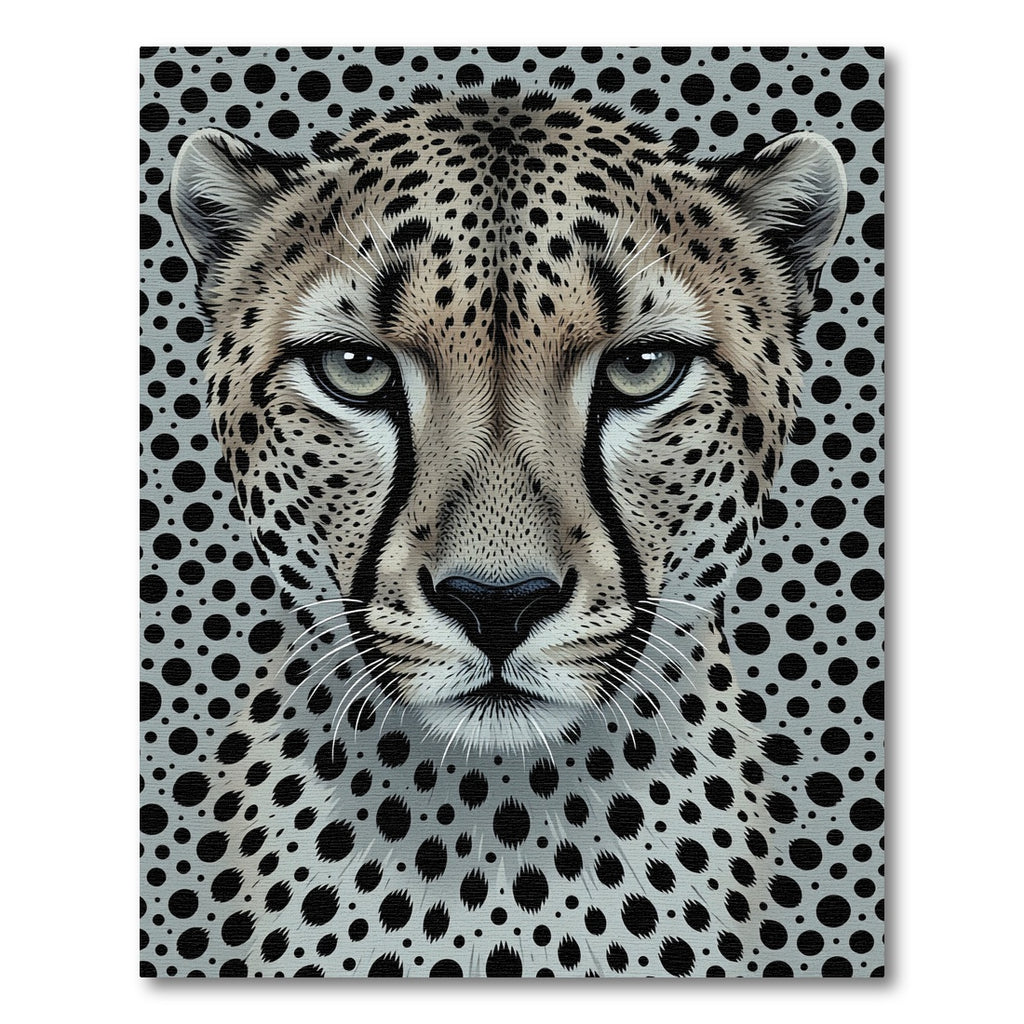 Bold Cheetah Black Dot Portrait Rug