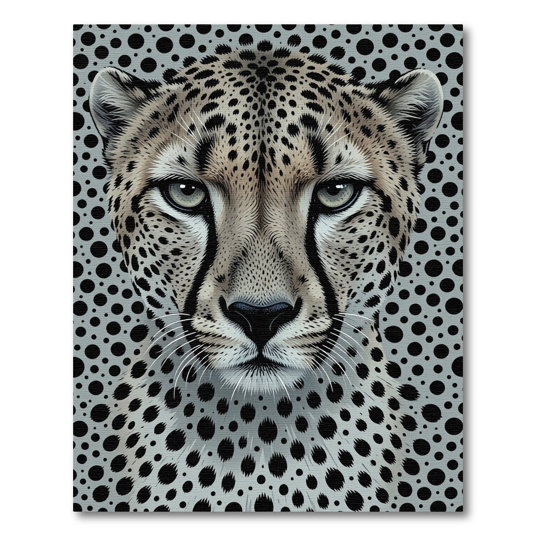 Bold Cheetah Black Dot Portrait Rug