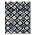 Midnight Navy Cream Geometric Grid Rug