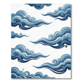 Blue Ethereal Swirling Cloud Wave Rug