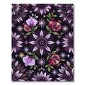 Celestial Orchid Pomegranate Purple Floral Medallion Rug