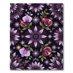 Celestial Orchid Pomegranate Purple Floral Medallion Rug