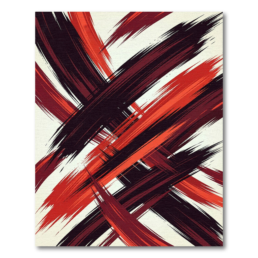 Crimson Scarlet Jagged Strokes Rug