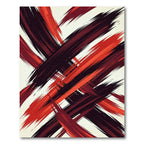 Crimson Scarlet Jagged Strokes Rug