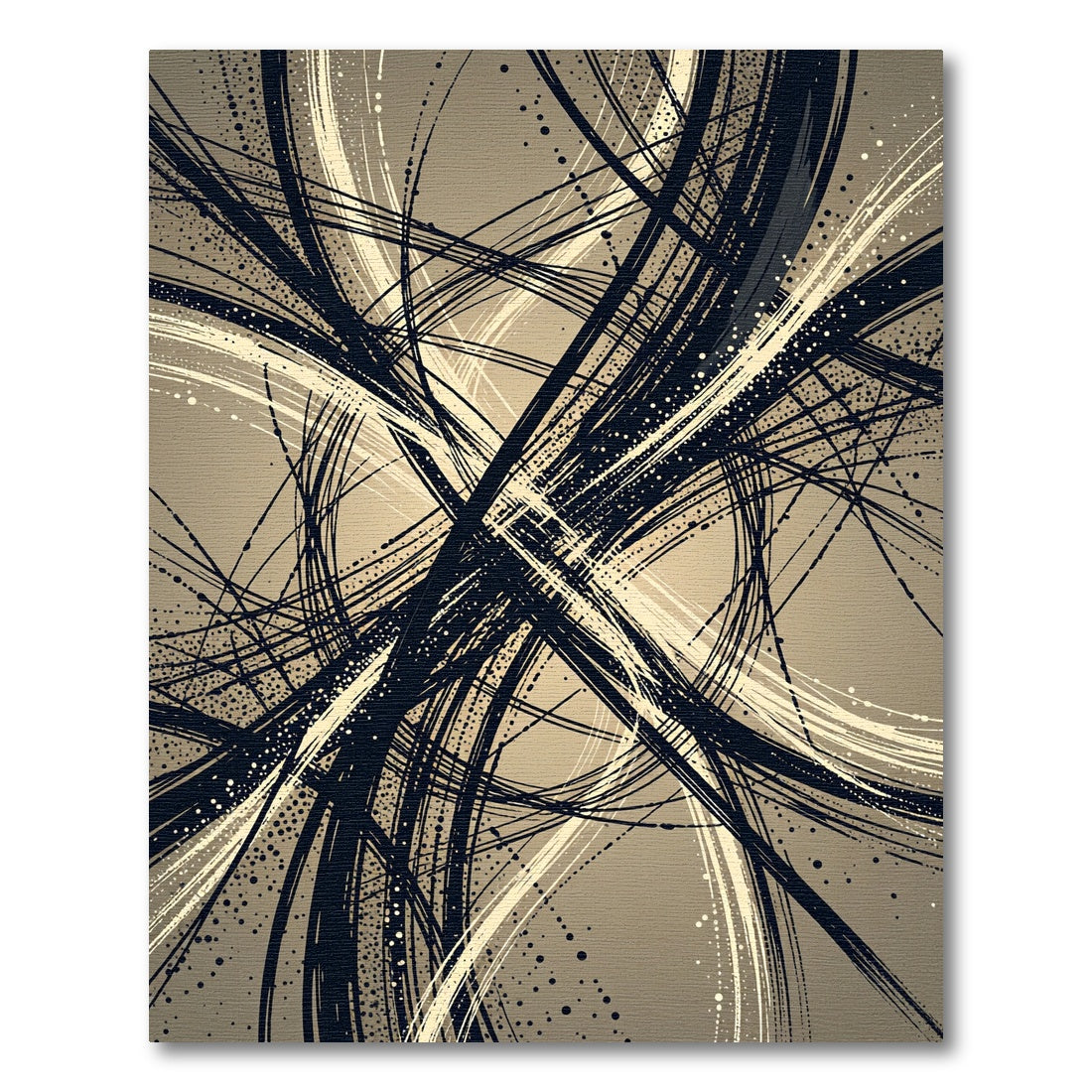 Dynamic Black White Swirl Abstract Rug