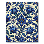 Rich Blue Floral Garden Accents Rug